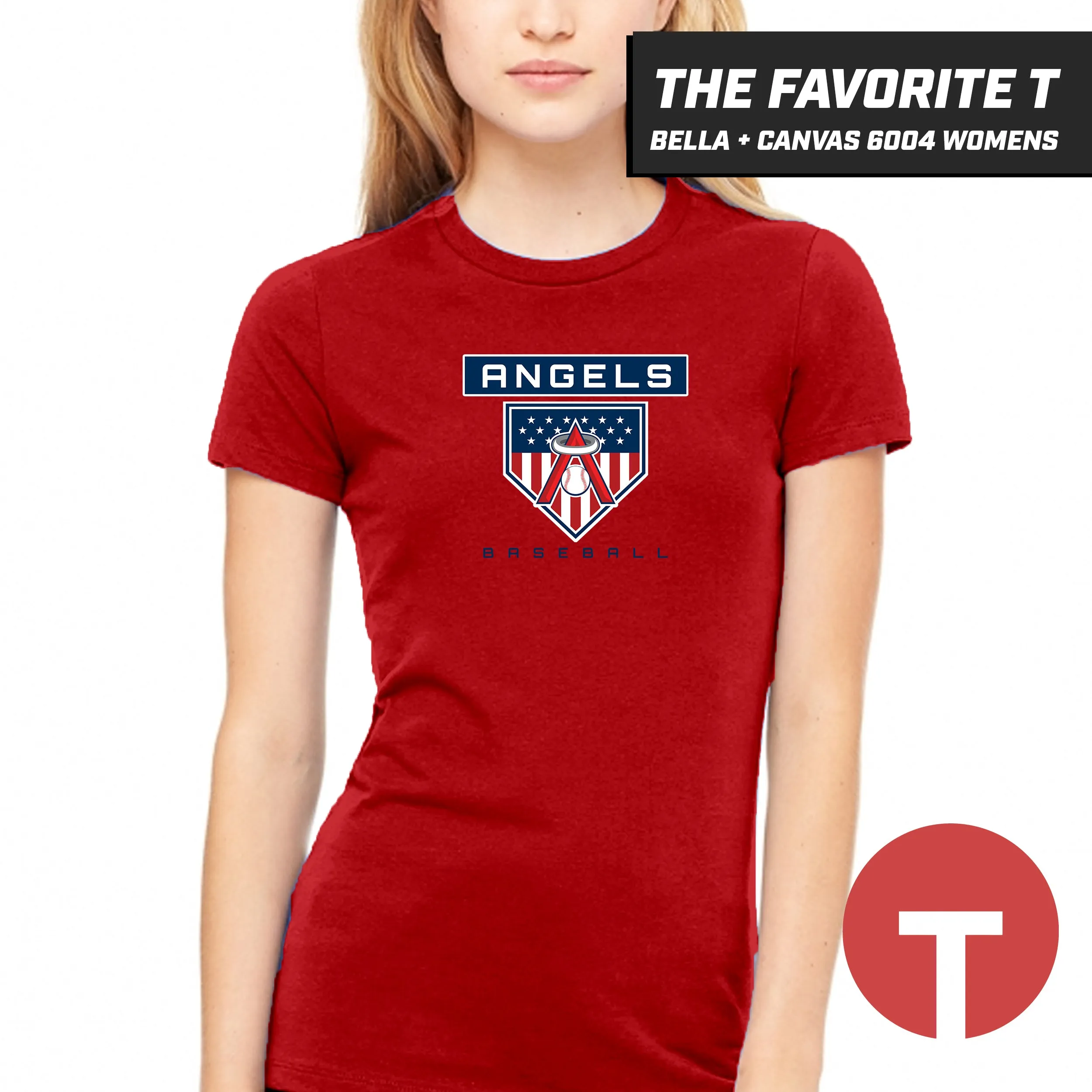 East Cobb Angels - LOGO 5 - Bella Canvas 6004 Womens "Favorite T"