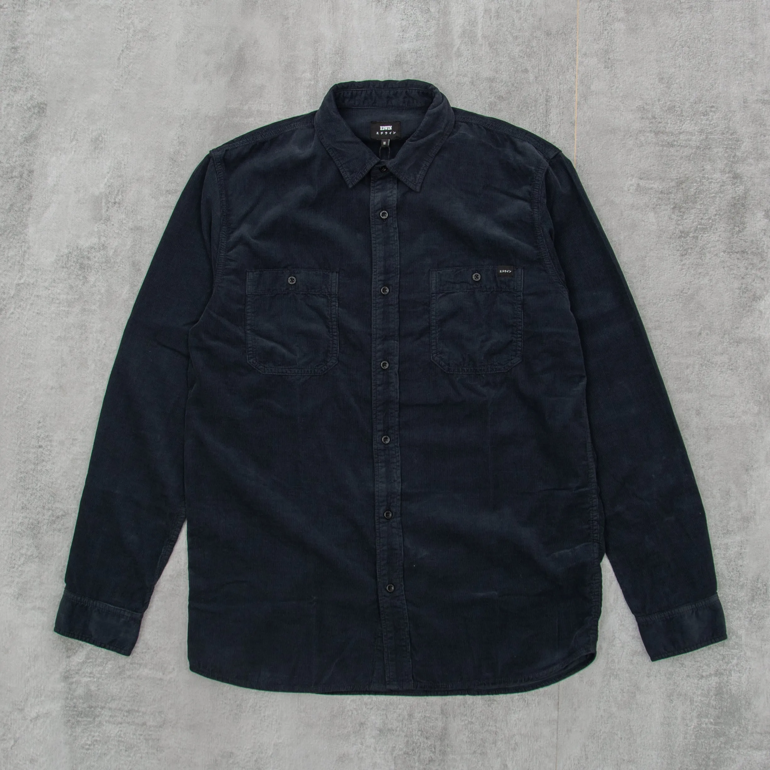 Edwin Labour Shirt Baby Cord - French Navy