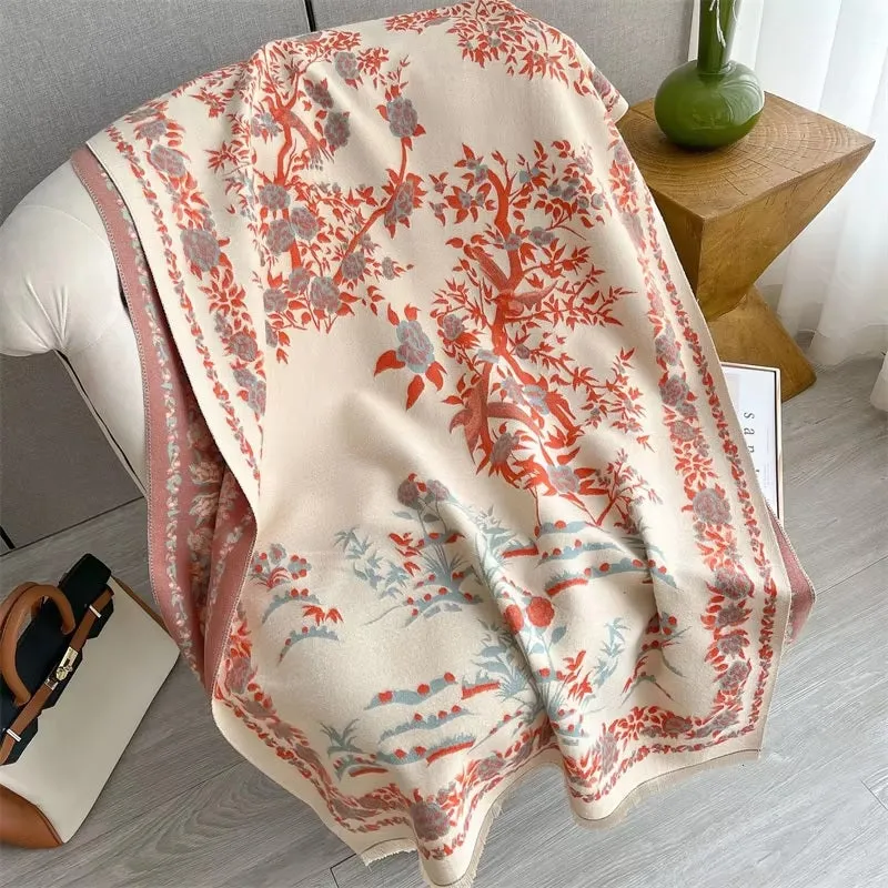 Exquisite Thick and Soft Floral Pashmina Shawl Wrap Scarves