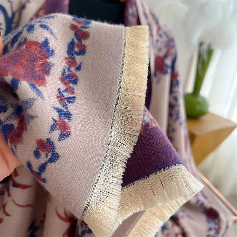 Exquisite Thick and Soft Floral Pashmina Shawl Wrap Scarves