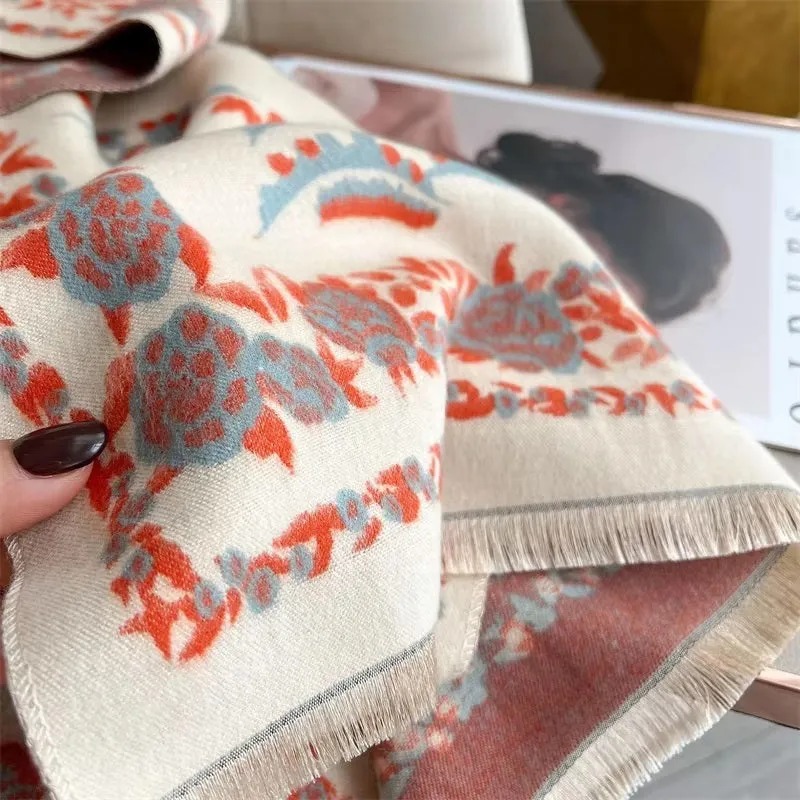 Exquisite Thick and Soft Floral Pashmina Shawl Wrap Scarves