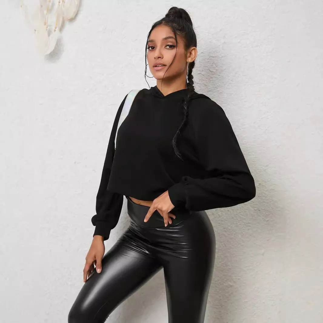 Fashionkova grunge outfits Women's Solid Color Hooded Sweater Women's 2024 Autumn and Winter Careful Machine Back Strap Hollow Top