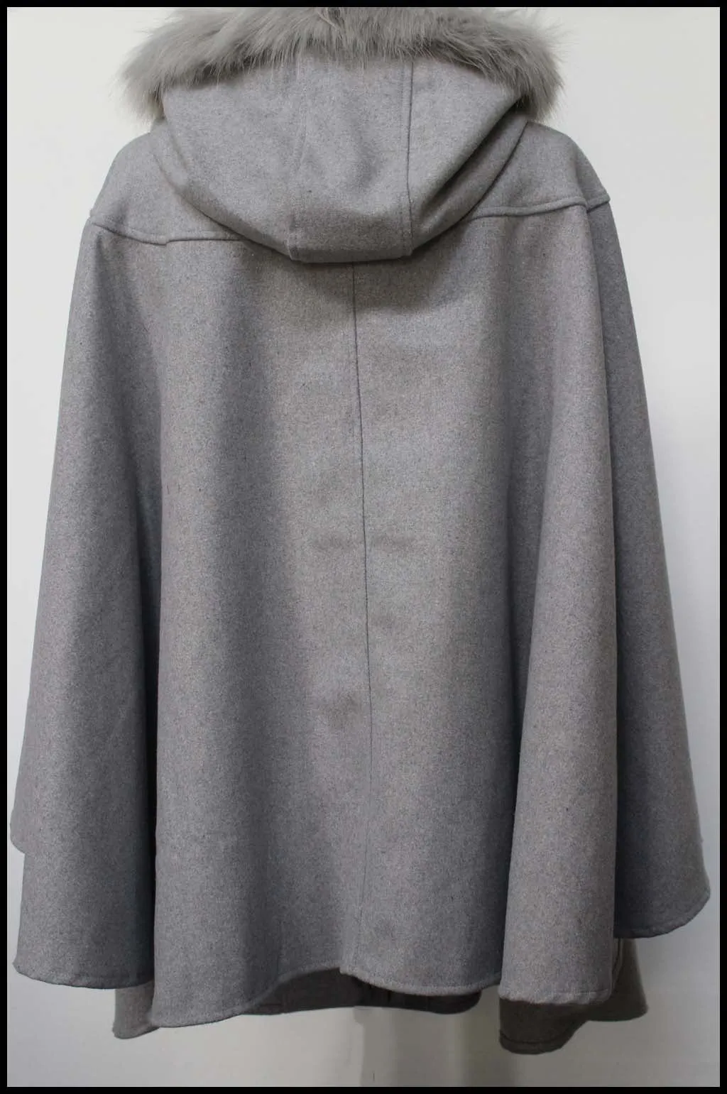 Faux Fur Hooded Cape Shawl