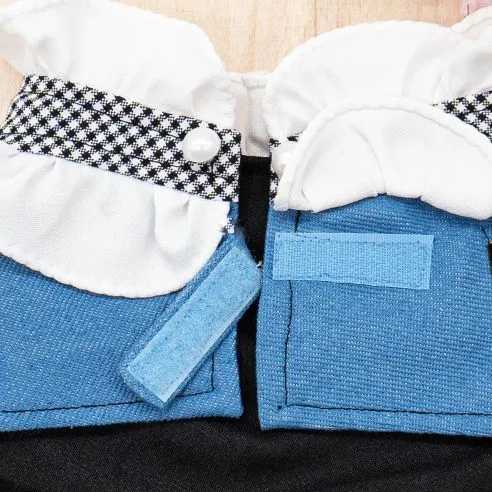 Female Denim Frills Cape - Checkered Maiden Frills