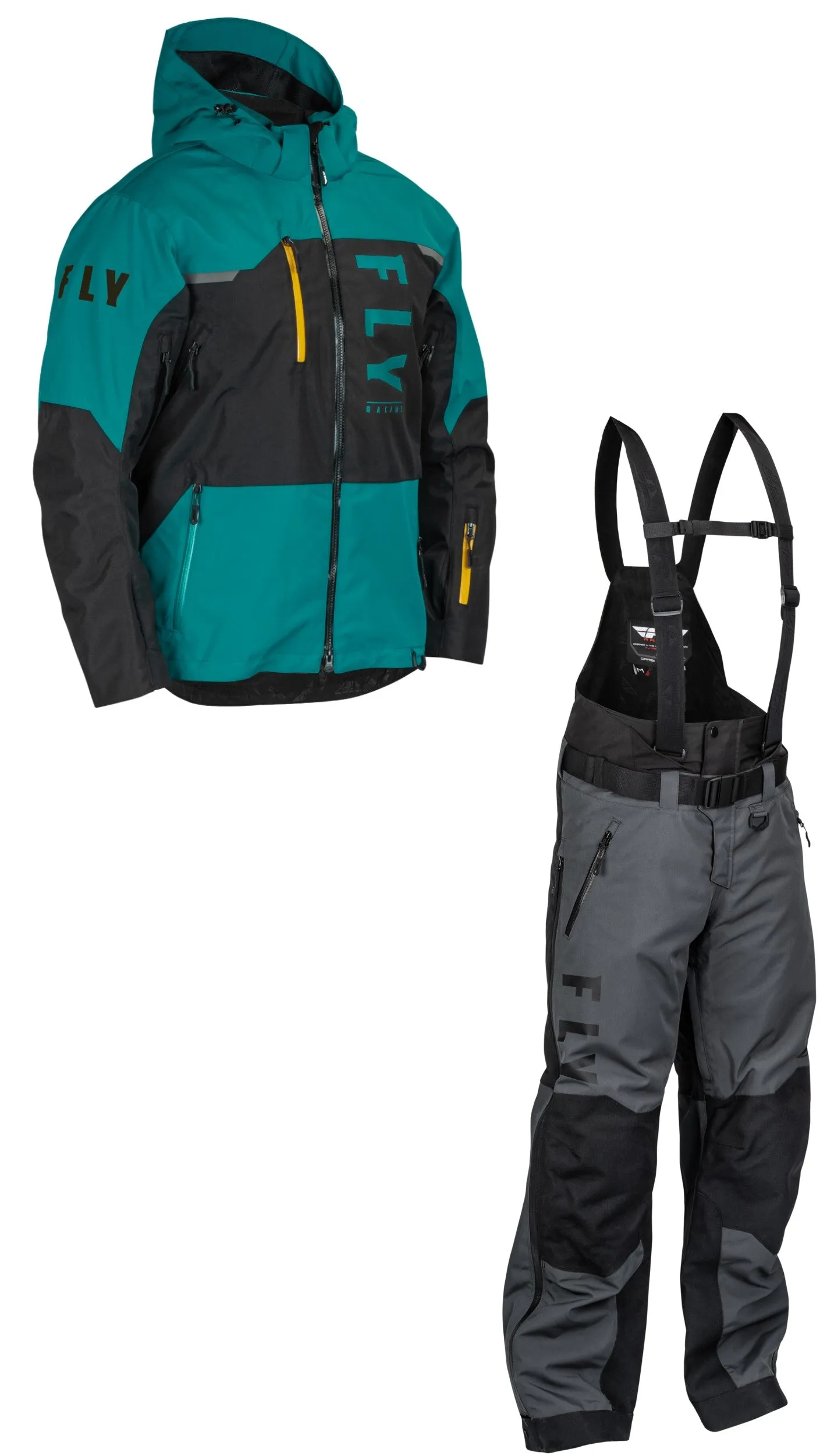 Fly Racing Carbon Snow Jacket and Bib Combo Set