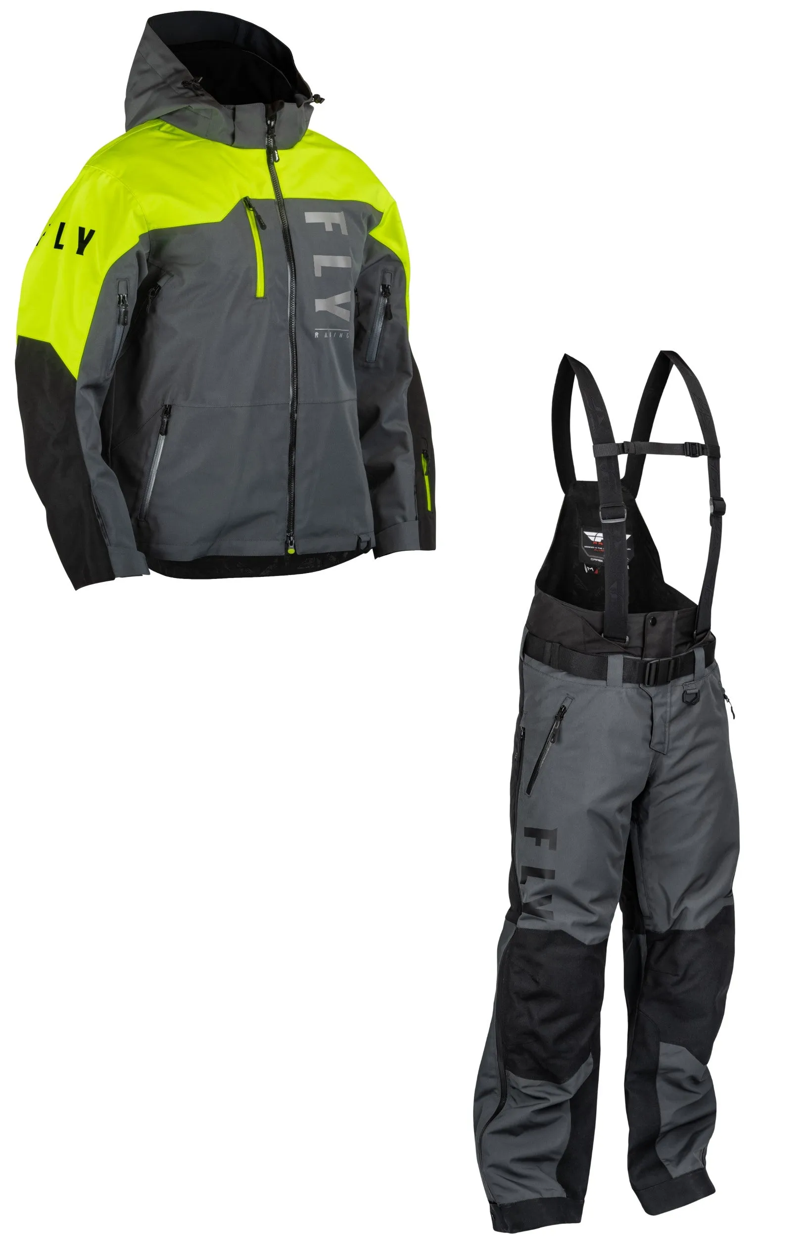 Fly Racing Carbon Snow Jacket and Bib Combo Set