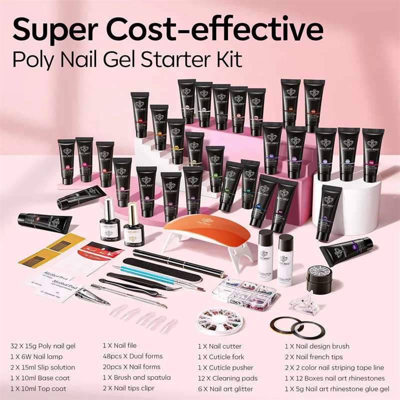 Fun Box - 133Pcs 32 Colors Poly Nail Gel Kit【US ONLY】