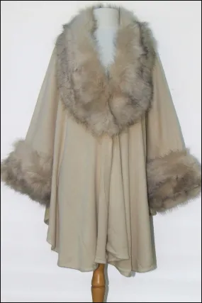 Fur Accented Cape Shawl