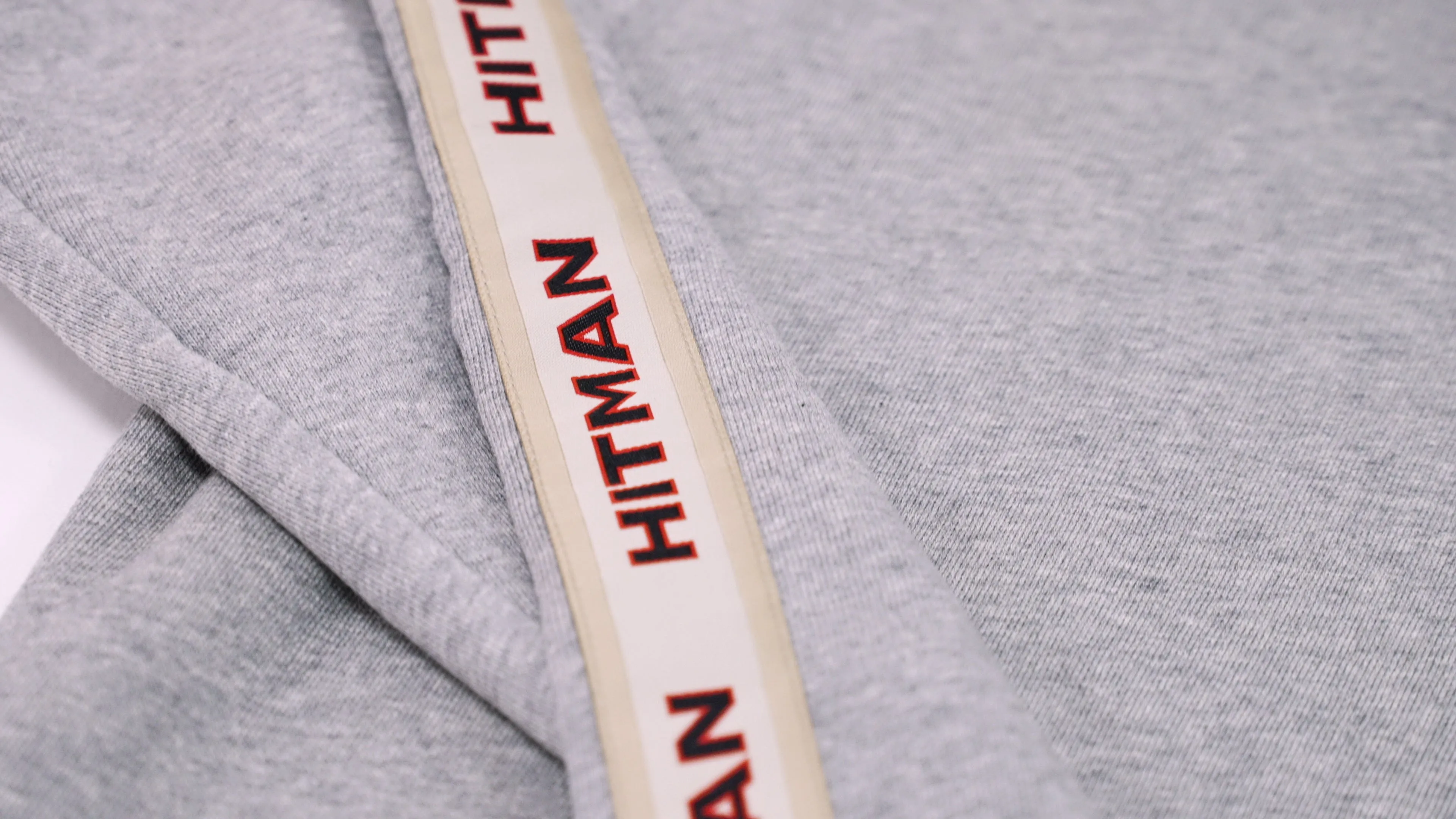 Grey Pullover hoody- CREAM TAPE