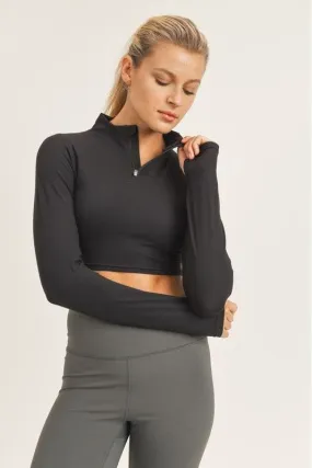 Half Zip Crop Top