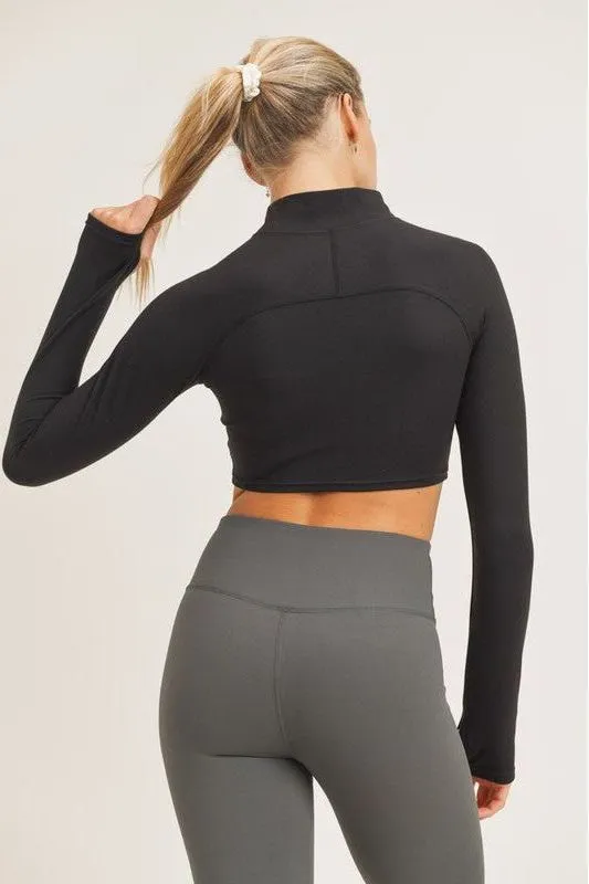 Half Zip Crop Top