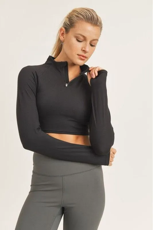 Half Zip Crop Top