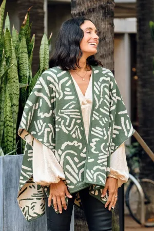 Hollie Wrap Ivory and Emerald