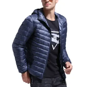 Hooded Lightweight Water-Resistant Jacket Navy