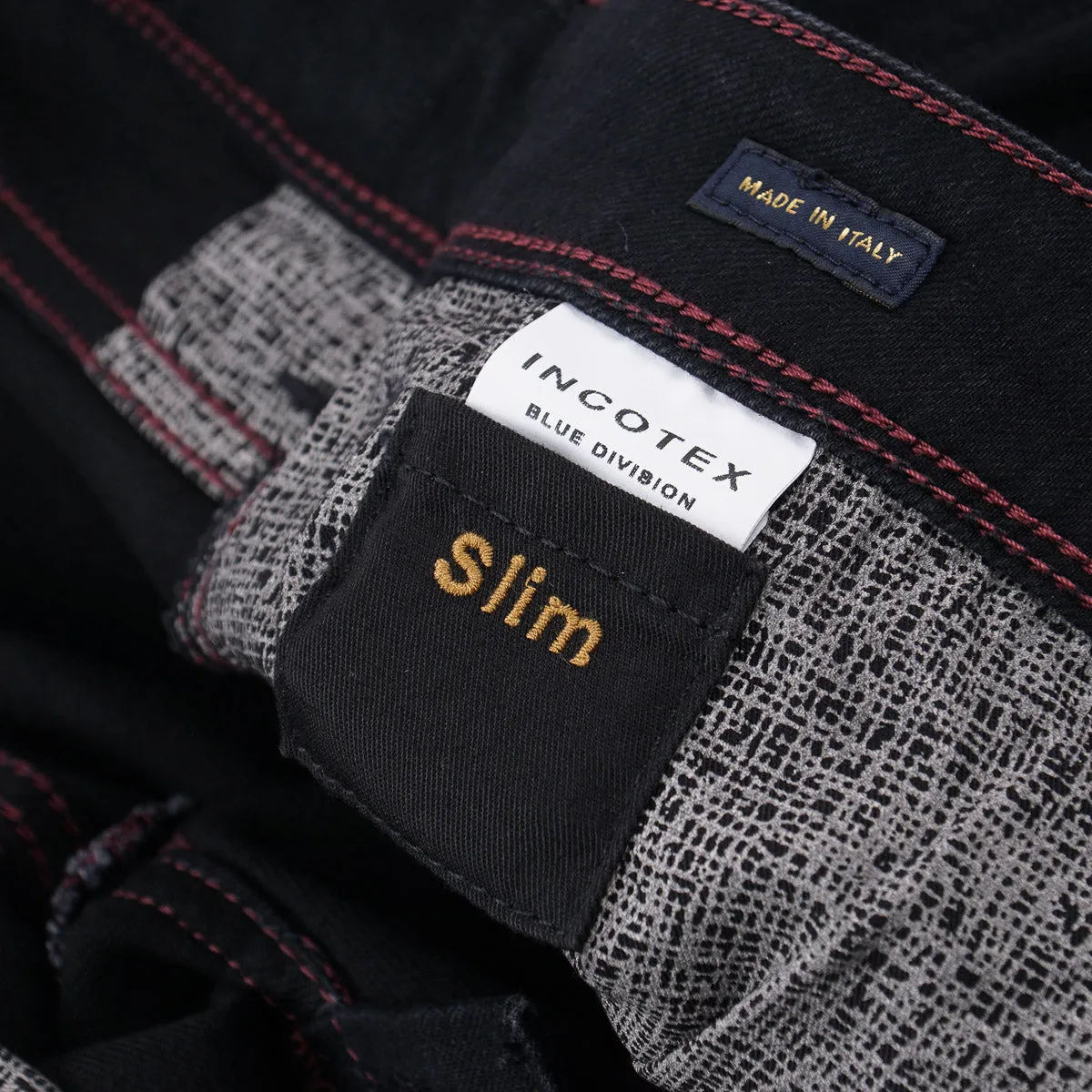 Incotex Slim-Fit Black Denim Jeans
