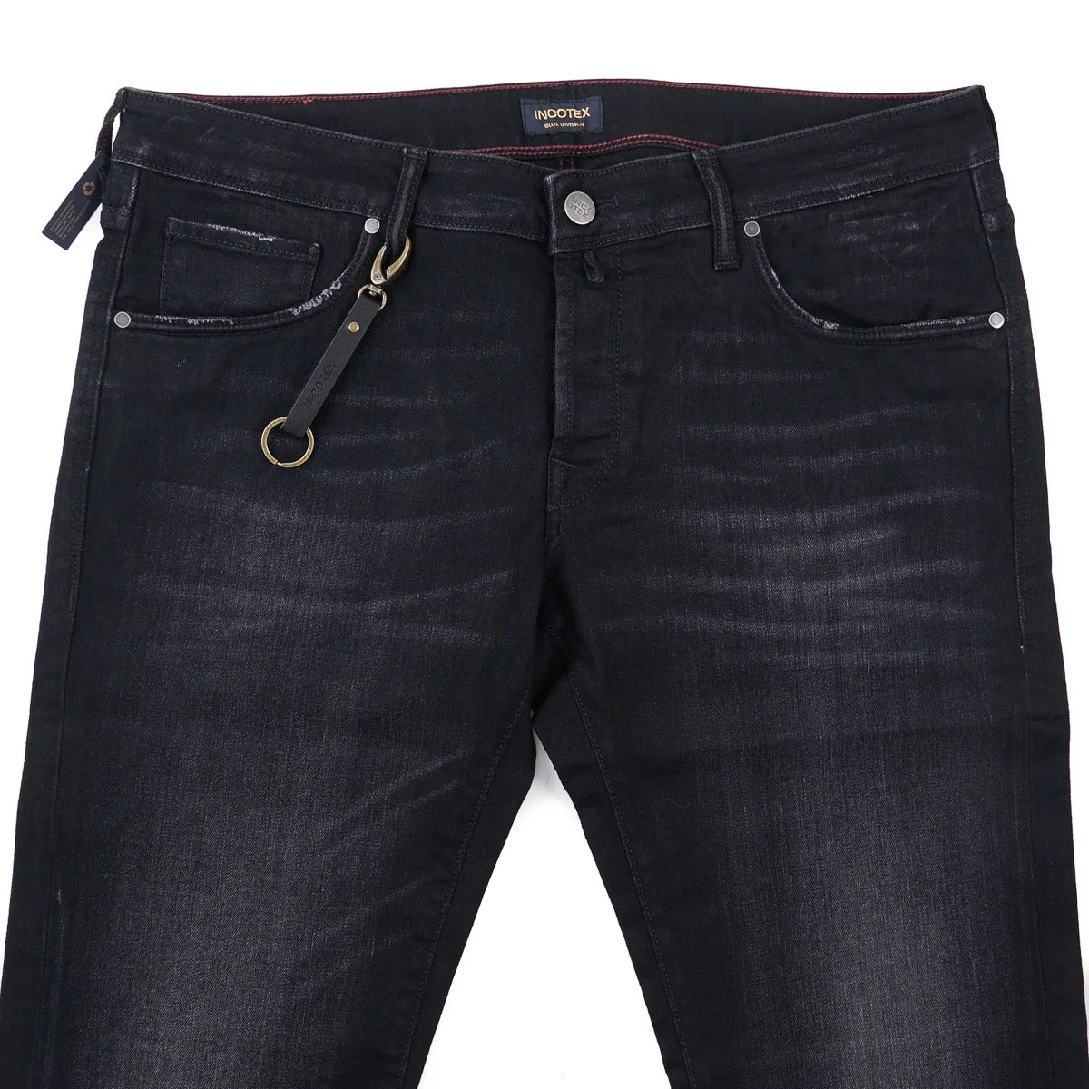 Incotex Slim-Fit Black Denim Jeans