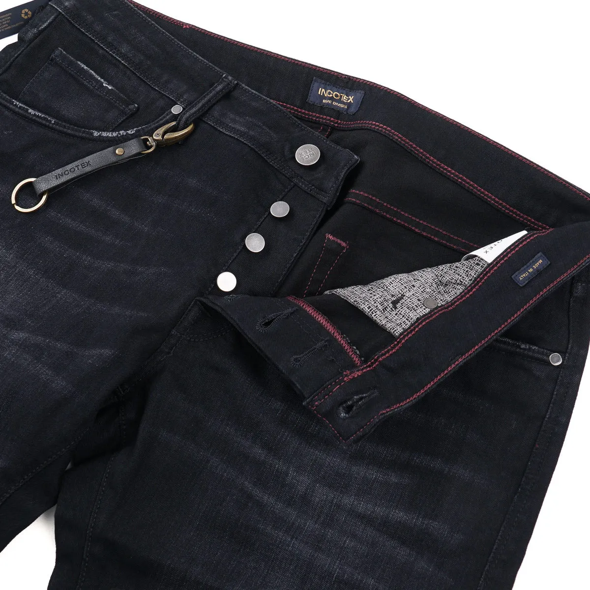 Incotex Slim-Fit Black Denim Jeans