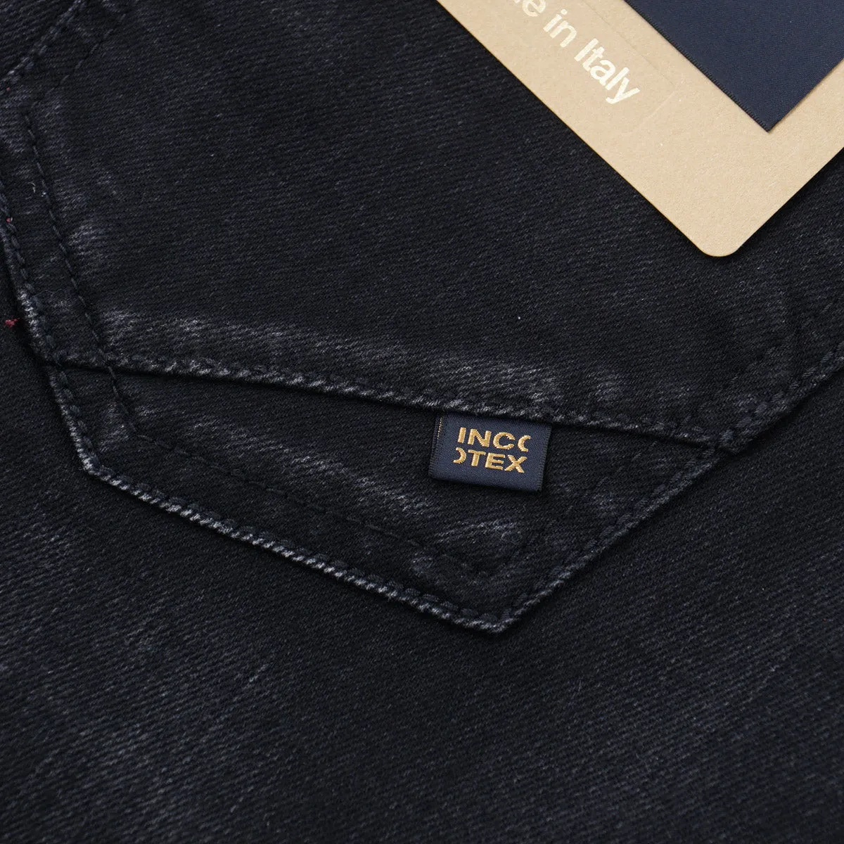 Incotex Slim-Fit Black Denim Jeans
