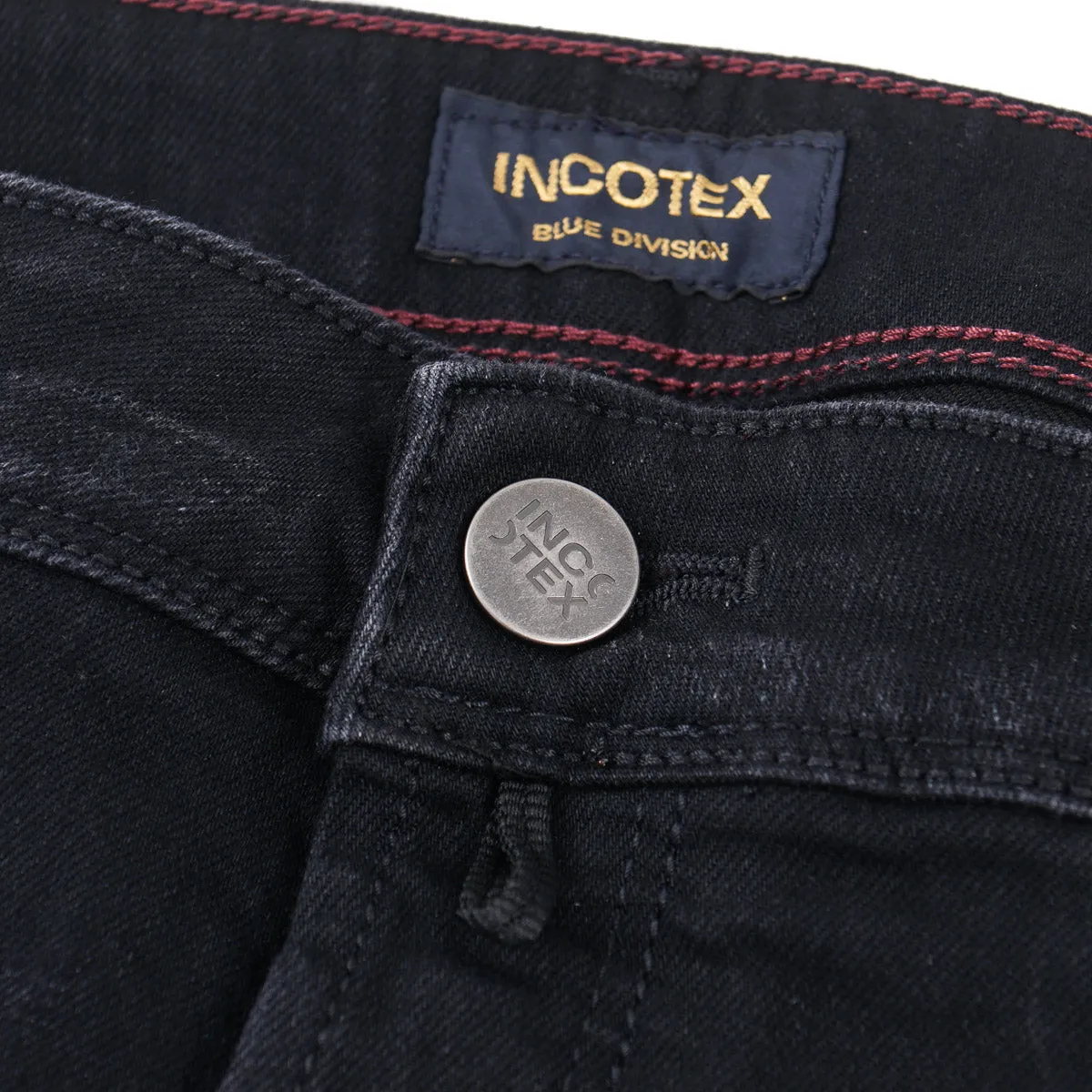 Incotex Slim-Fit Black Denim Jeans