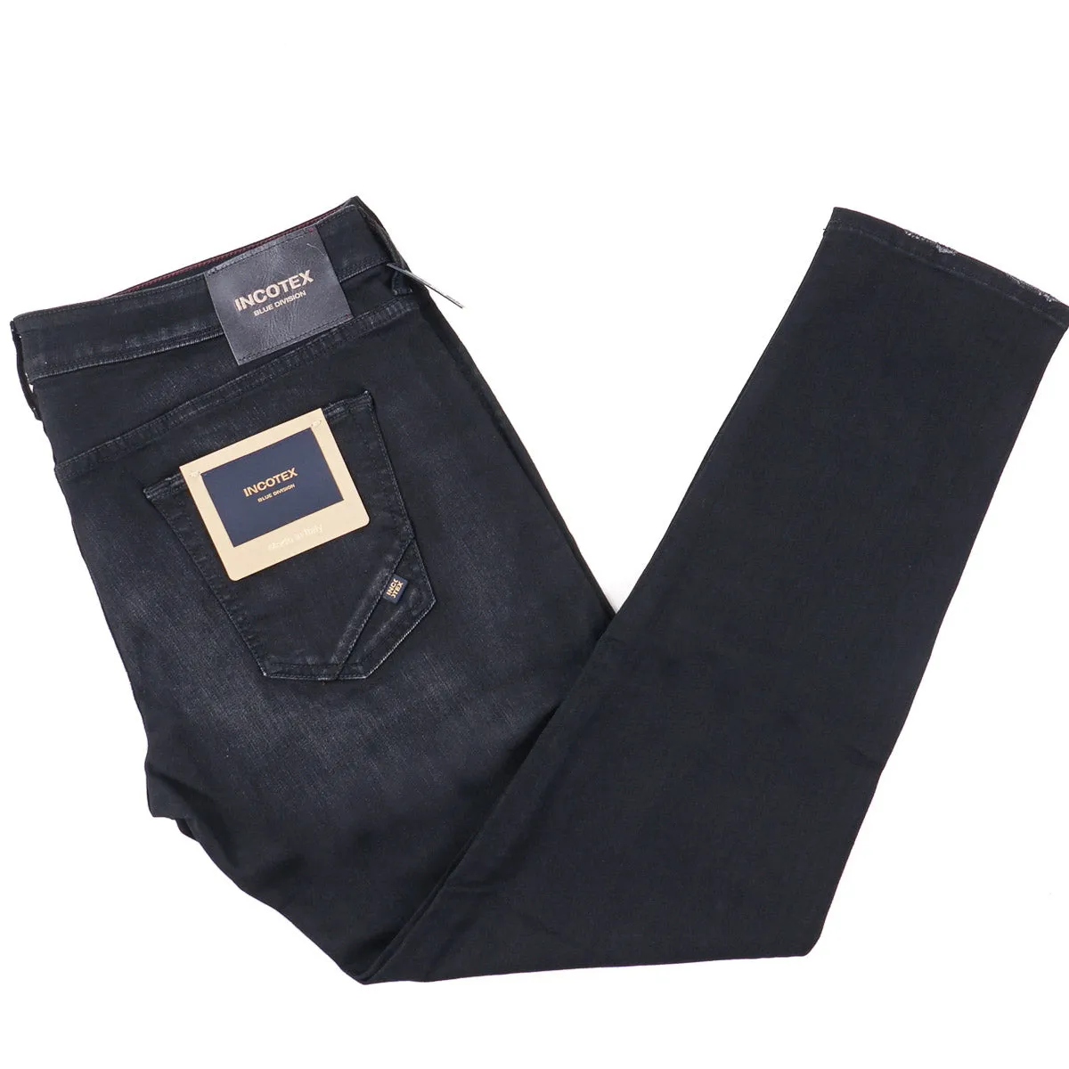 Incotex Slim-Fit Black Denim Jeans