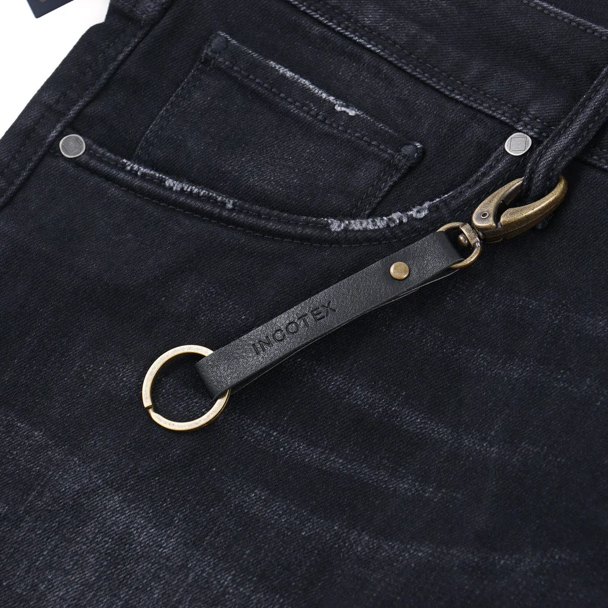 Incotex Slim-Fit Black Denim Jeans
