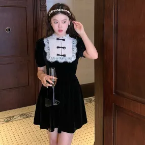 Karina's Evening Tea        Goth  Dress Dark Academia Kawaii Academia Y2K Cottagecore Coquette Fairycore Dollette Princesscore