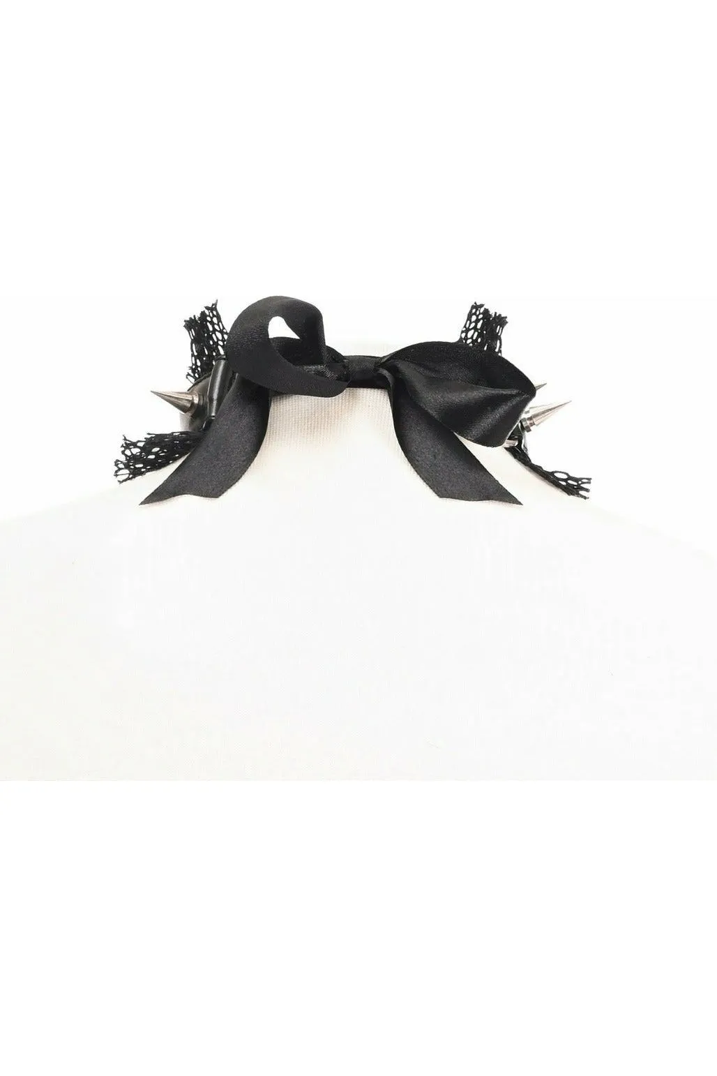 Kitten Collection Black Fishnet Spike Choker