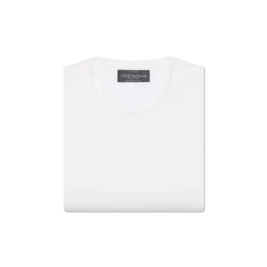 Knitted T-Shirt in Off White Merino Wool