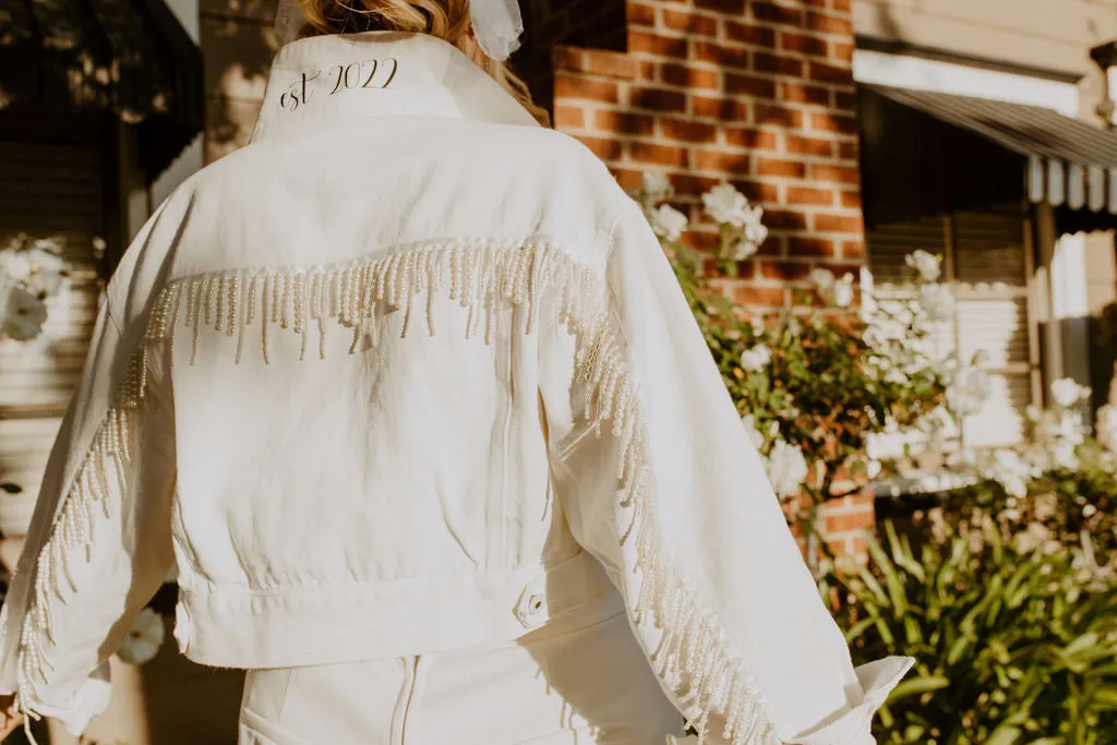 Mackenzie- Cropped Jacket with Pearl Fringe