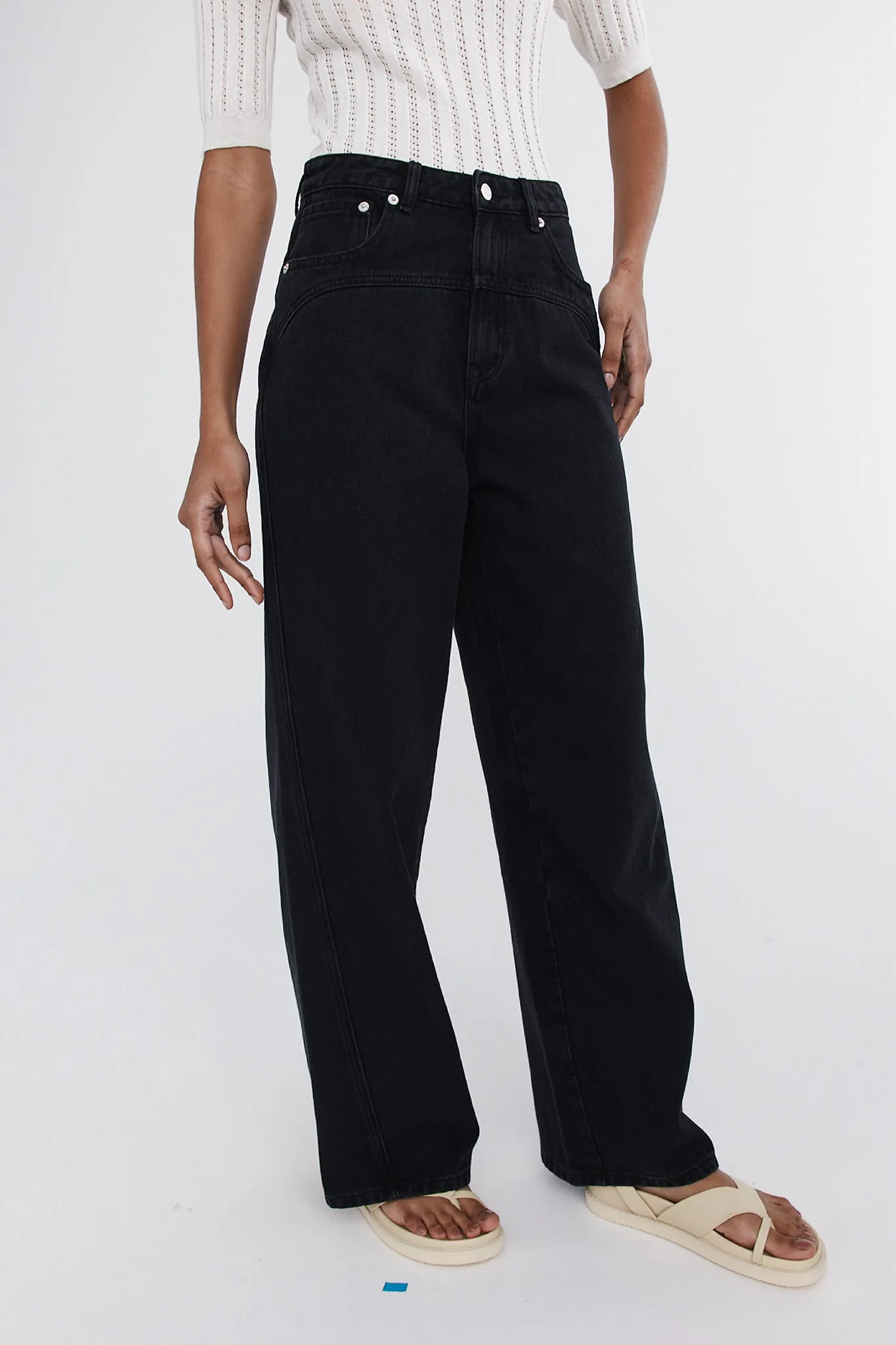 Marle Curve Seam Jean - Black
