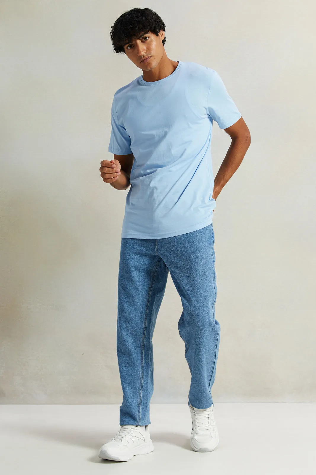 Men Blue Basic 5-Pocket Standard Fit Jeans