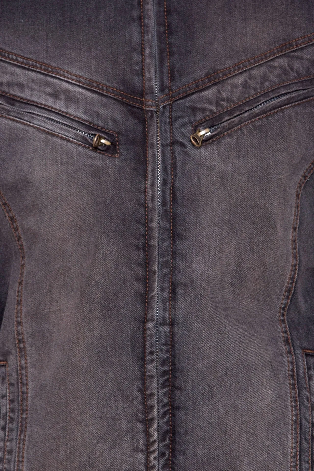 Men's Denim grey Full Sleeve Jacket with Zip Closure