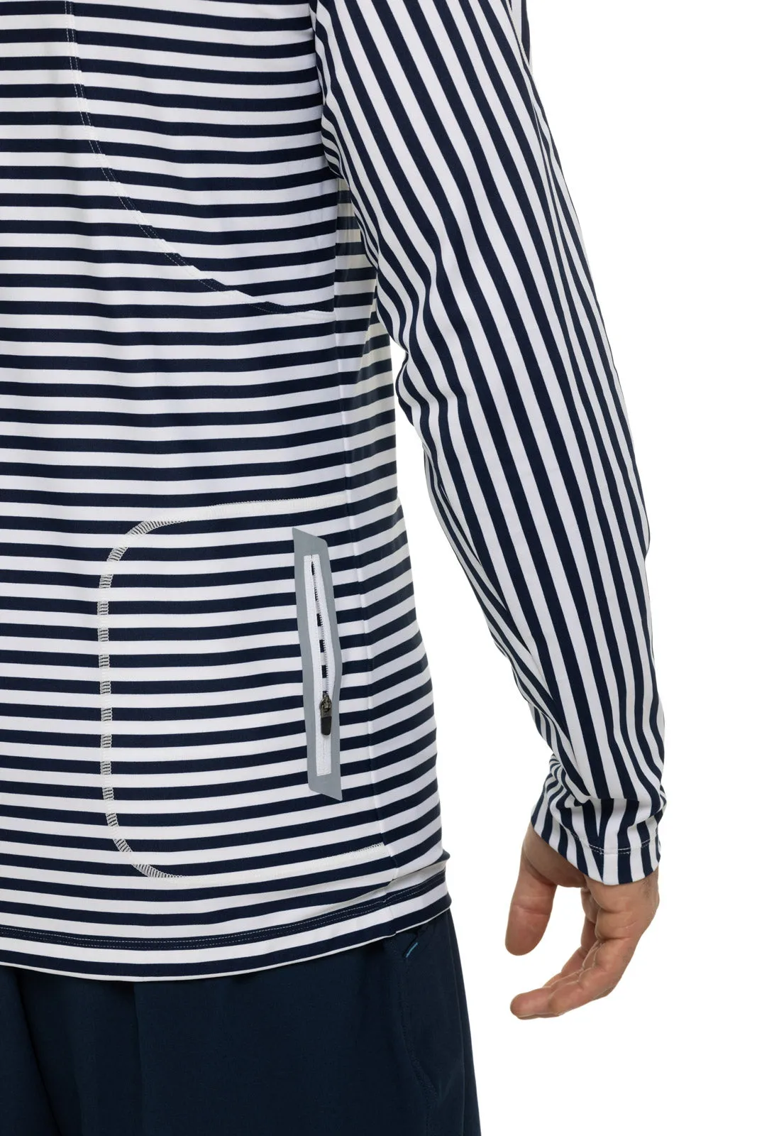 Men's Menorca Long Sleeve Water Jacket  |  White/Navy Stripe