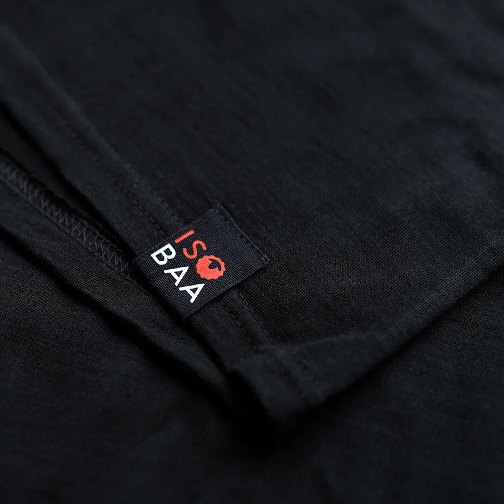 Mens Merino 180 Short Sleeve Polo Shirt (Black)