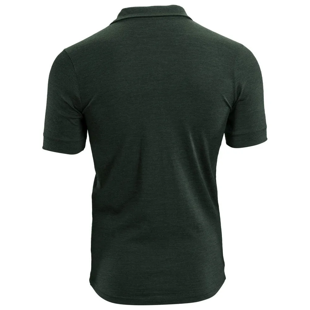 Mens Merino 180 Short Sleeve Polo Shirt (Plain Forest)