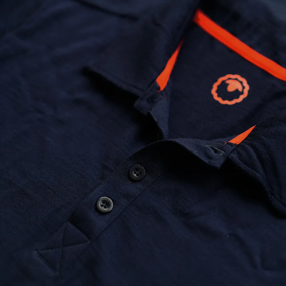 Mens Merino 180 Short Sleeve Polo Shirt (Plain Navy)