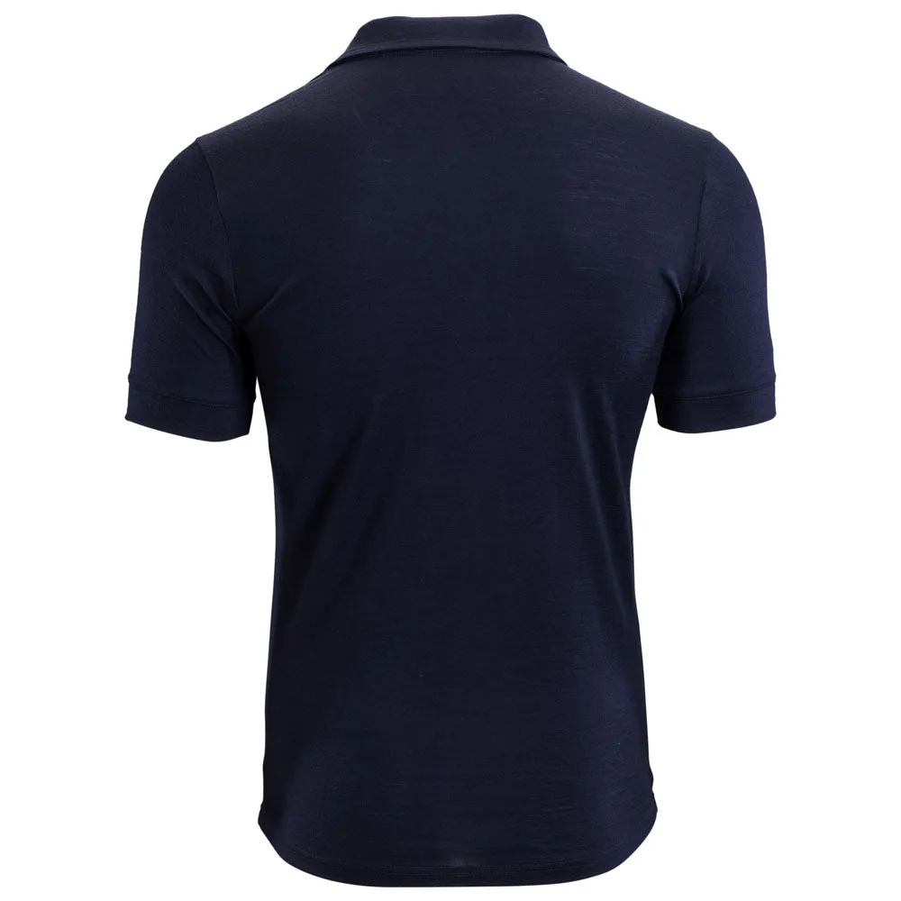 Mens Merino 180 Short Sleeve Polo Shirt (Plain Navy)