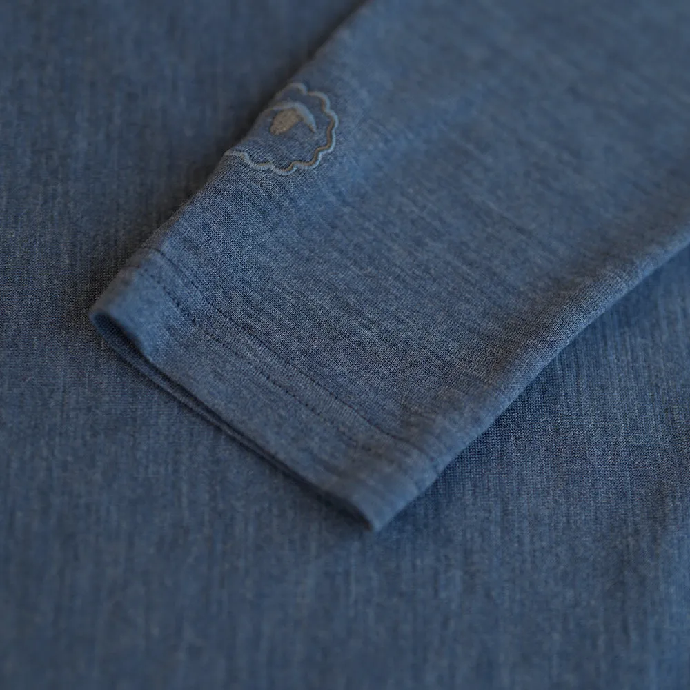 Mens Merino 200 Long Sleeve Polo Shirt (Denim/Navy)
