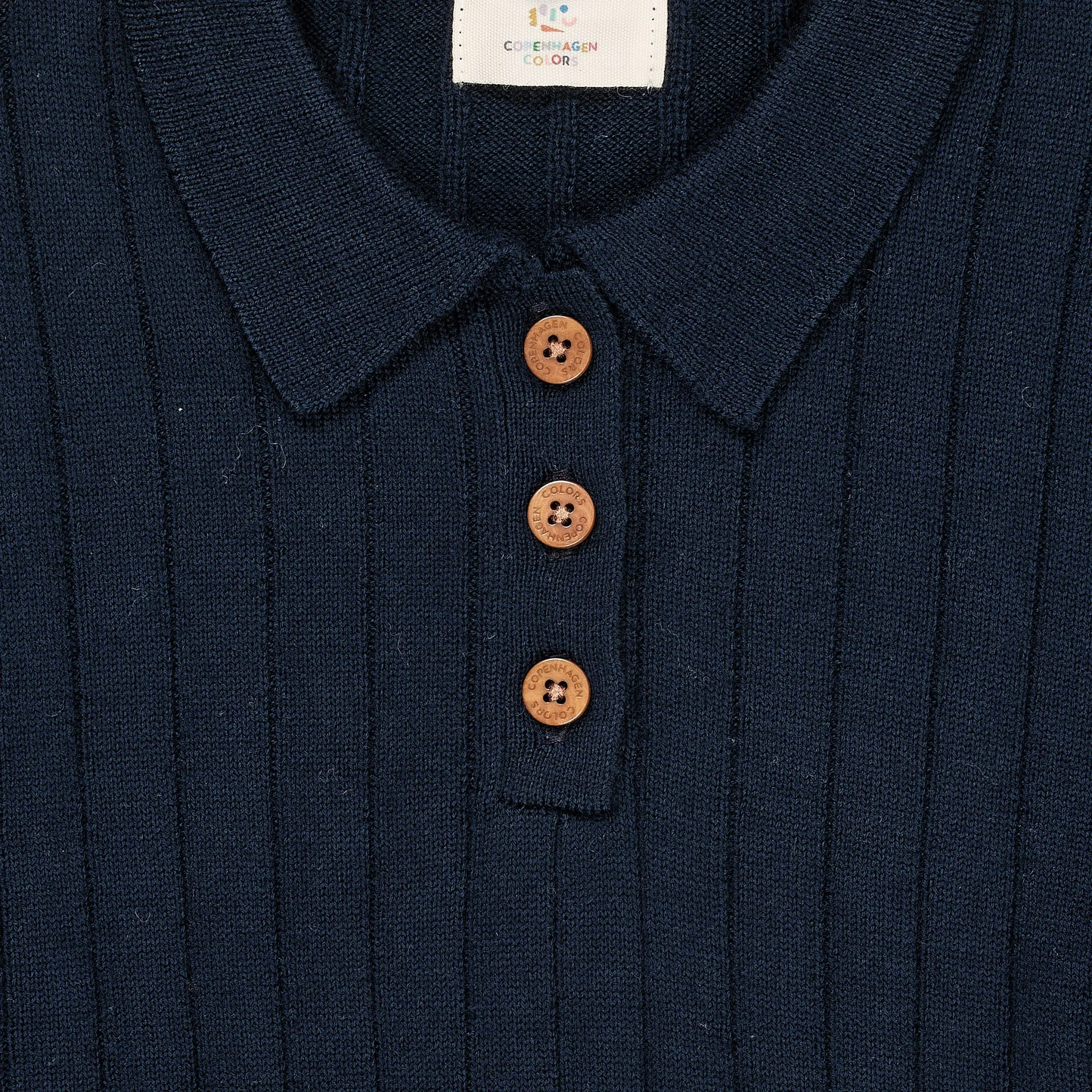 MERINO POLO SHIRT - NAVY/CREAM COMBI