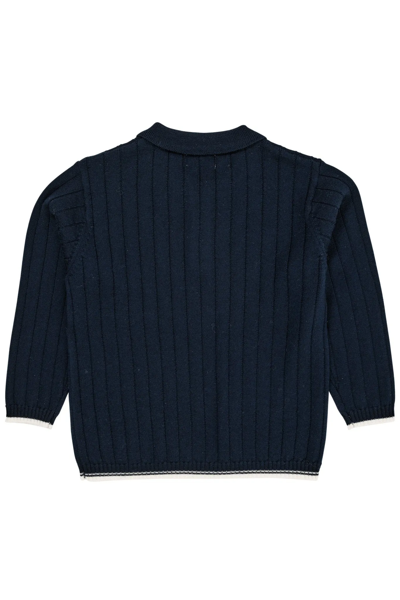 MERINO POLO SHIRT - NAVY/CREAM COMBI
