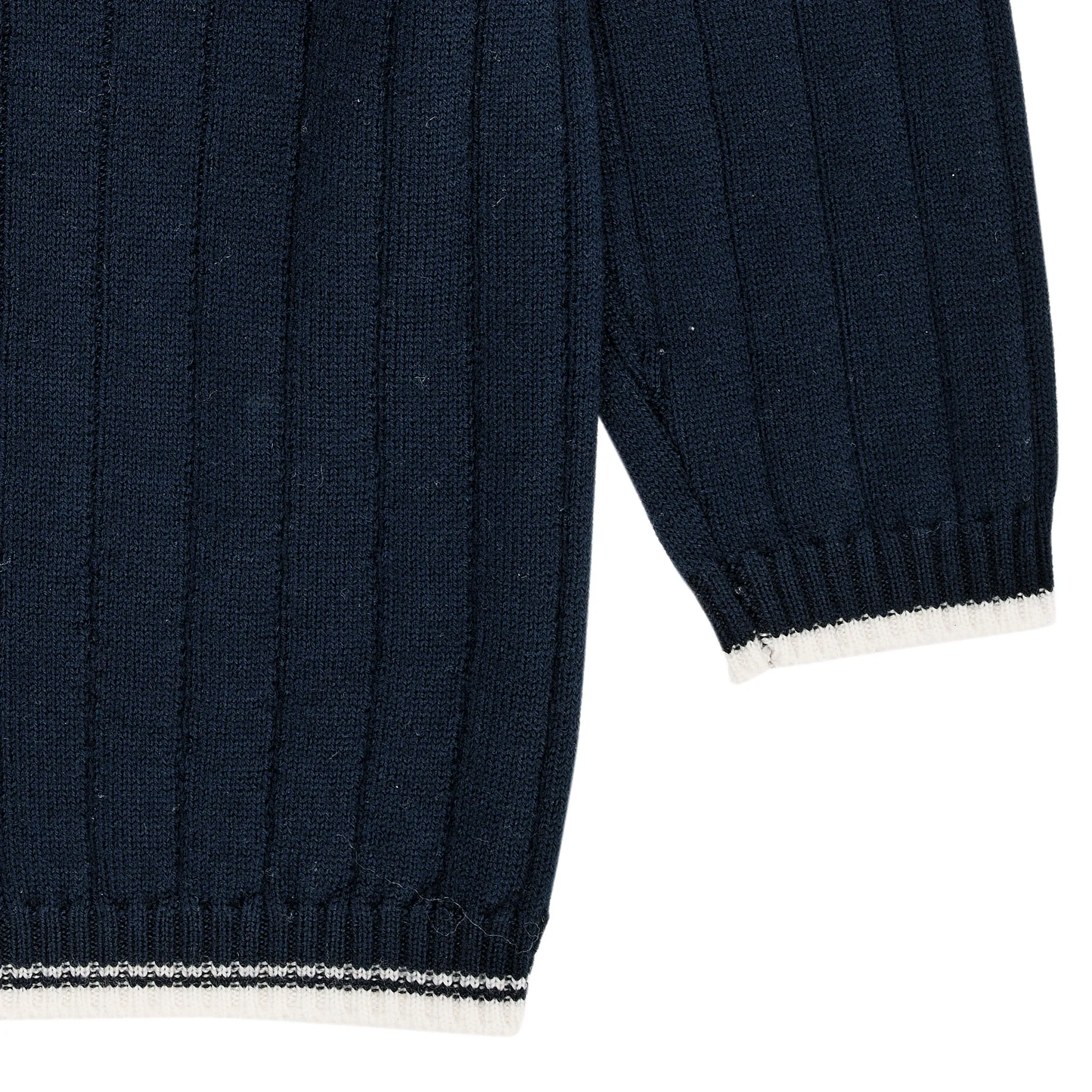 MERINO POLO SHIRT - NAVY/CREAM COMBI
