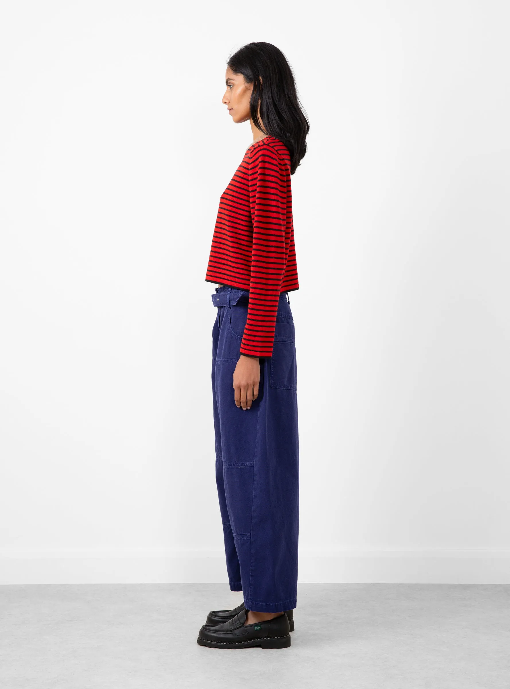 Merino Wool Striped T-Shirt Red