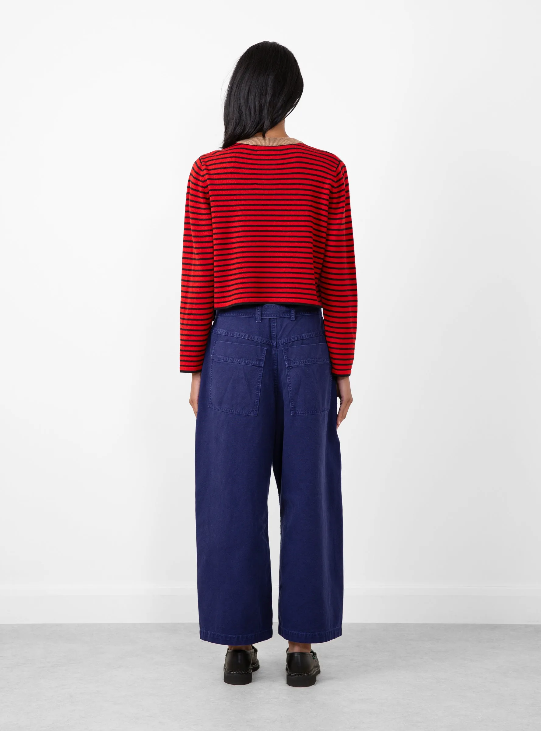 Merino Wool Striped T-Shirt Red