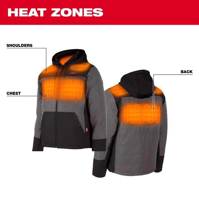 Milwaukee M12 M Long Sleeve Men's Hooded Heated Jacket Kit Gray
