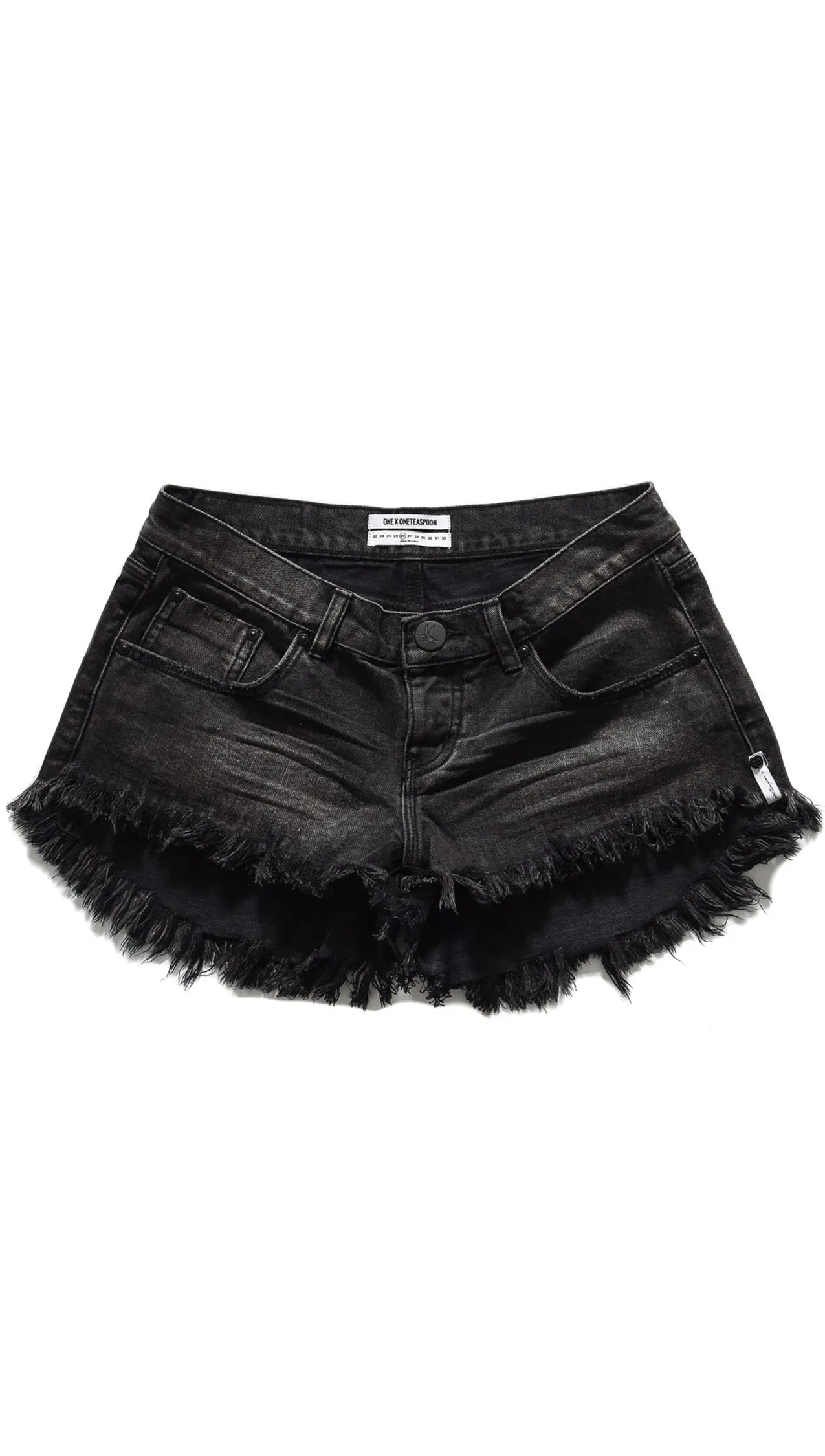 One Teaspoon Bonitas Low Waist Denim Shorts in Double Bass