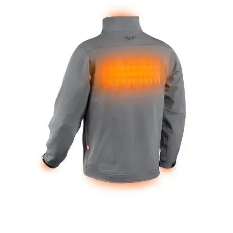Open Box -  Milwaukee Men's Large M12 12V Lithium-Ion Cordless TOUGHSHELL Gray Heated Jacket Kit with (1) 3.0 Ah Battery and Charger