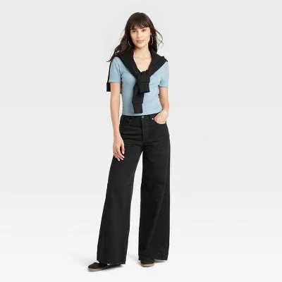 Open Box - Universal Thread Women's Super Wide Leg Jeans Relaxed Fit