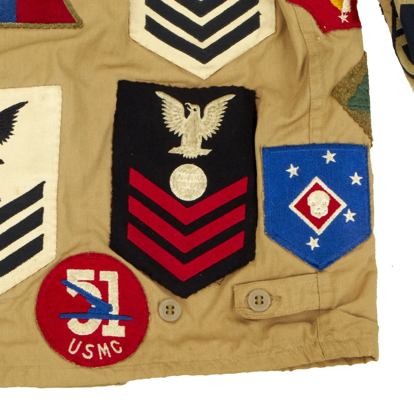 Original U.S. WWII Patched Souvenir Jacket