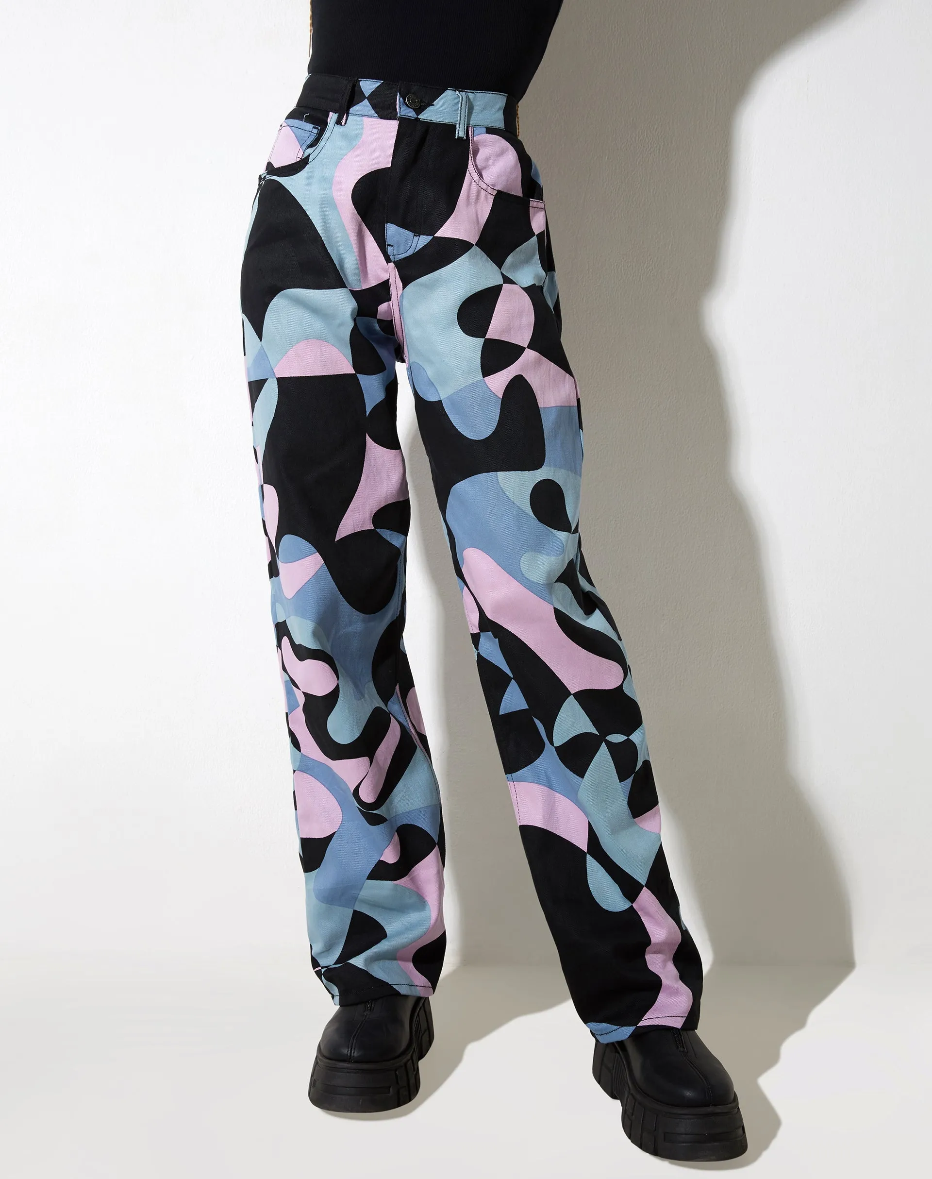 Parallel Jeans in Abstract Purple