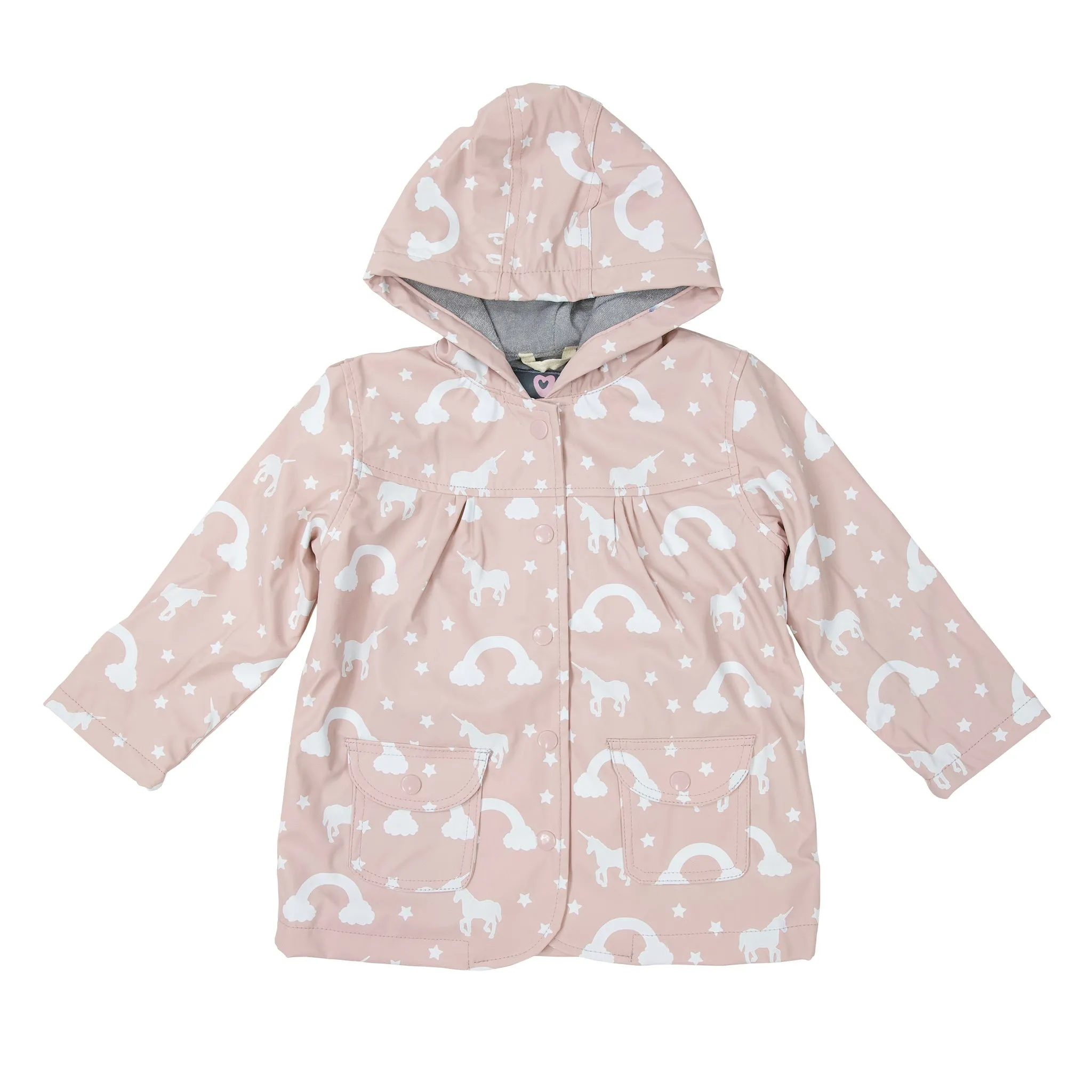 Pink colour changing unicorn raincoat